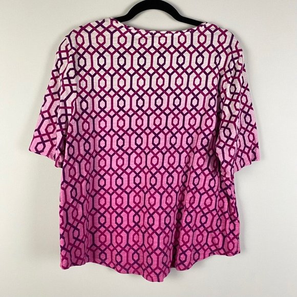 CHICOS Ultimate Tee Short Sleeve T Shirt Pink Knit Scoop Neck Size 3 US XL - Picture 5 of 8